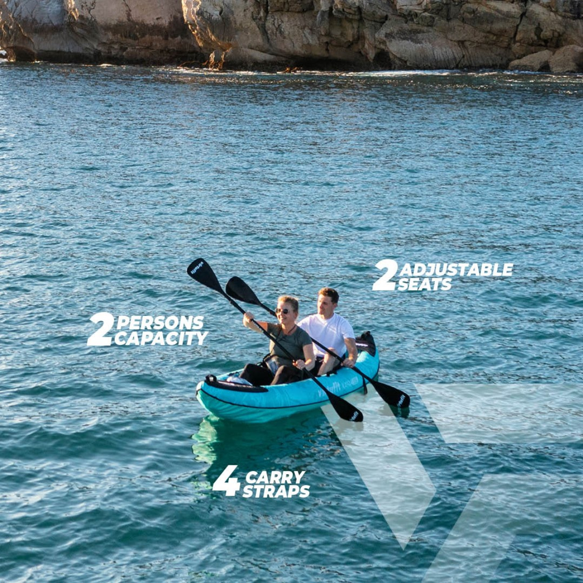 VIRTUFIT VFW06139 Φουσκωτό Kayak 335cm 2–3 Ατόμων, Τιρκουάζ  | Virtufit| Image 10