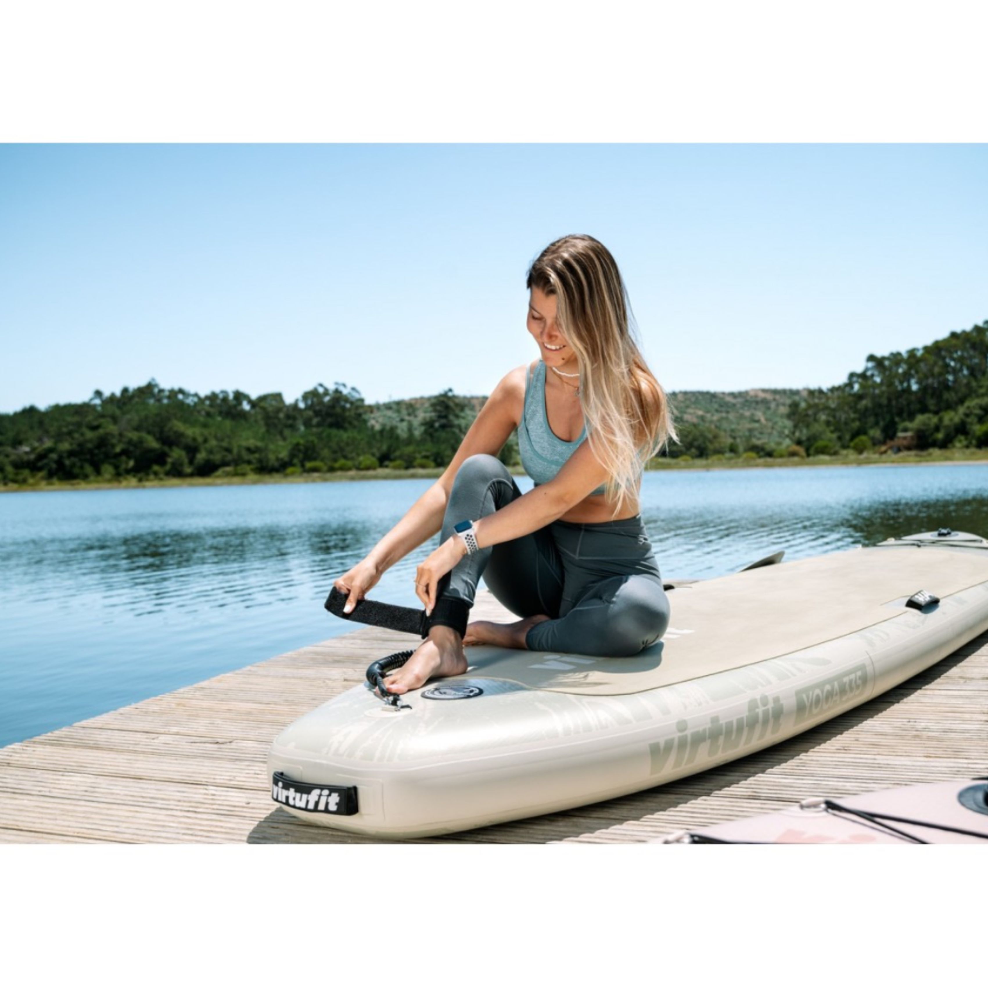 VIRTUFIT VFW06102 SUP Board Yoga 355 Ροζ Φουσκωτή Σανίδα SUP για Yoga & Fitness 335cm, Μπεζ | Virtufit| Image 7