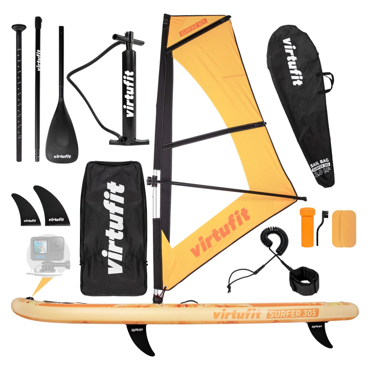 Image of suggested product: VIRTUFIT VFW06082 SUP Board Surfer 305 Φουσκωτή Σανίδα SUP 305 cm, Πορτοκάλι