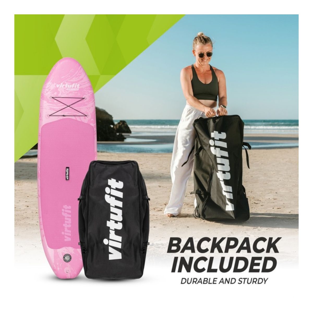 VIRTUFIT VFW06096 Φουσκωτή Σανίδα SUP Cruiser  με Κάθισμα Kayak 305cm, Ροζ | Virtufit| Image 6