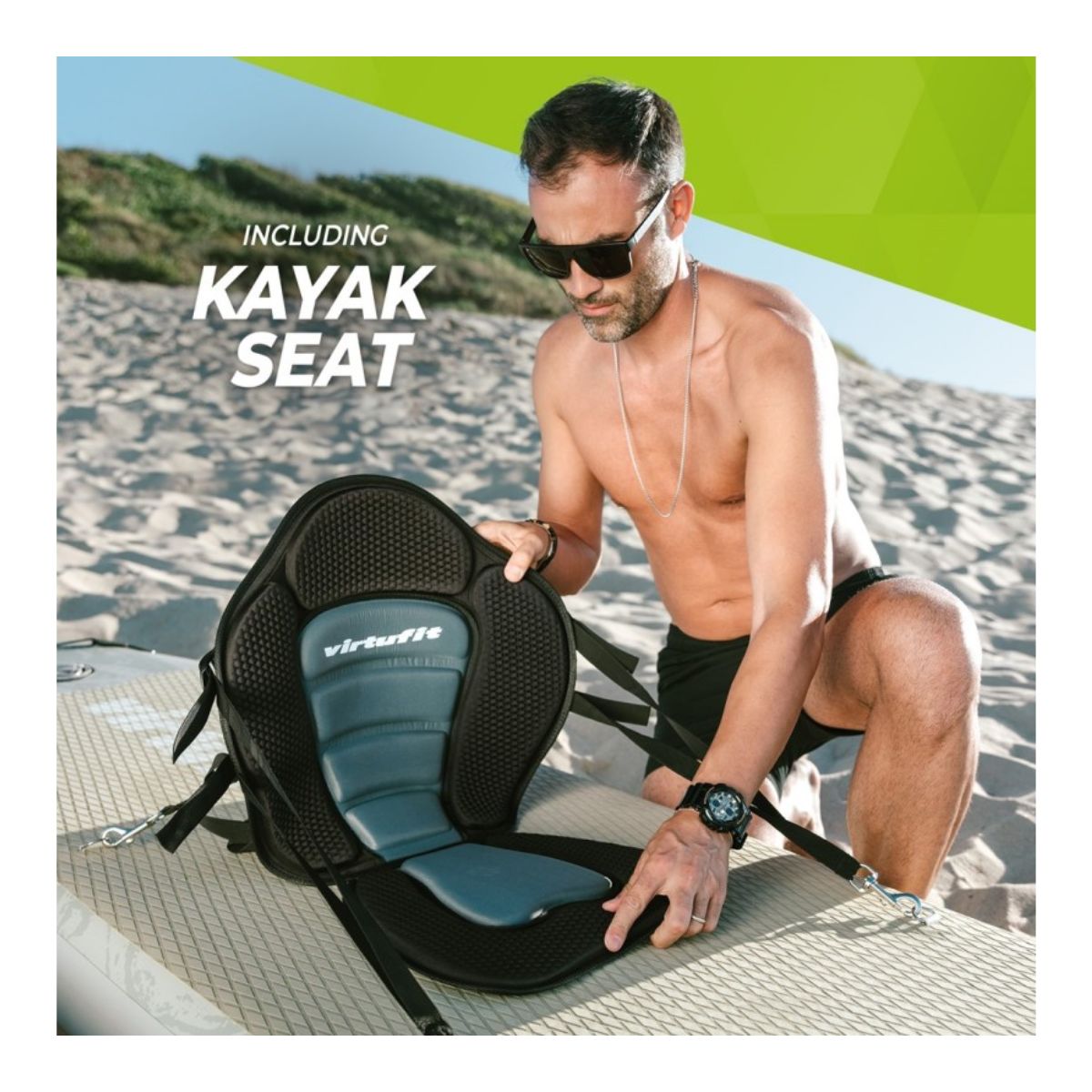 VIRTUFIT VFW06113 Φουσκωτή Σανίδα SUP Cruiser  με Κάθισμα Kayak 305cm, Μαύρο | Virtufit| Image 9