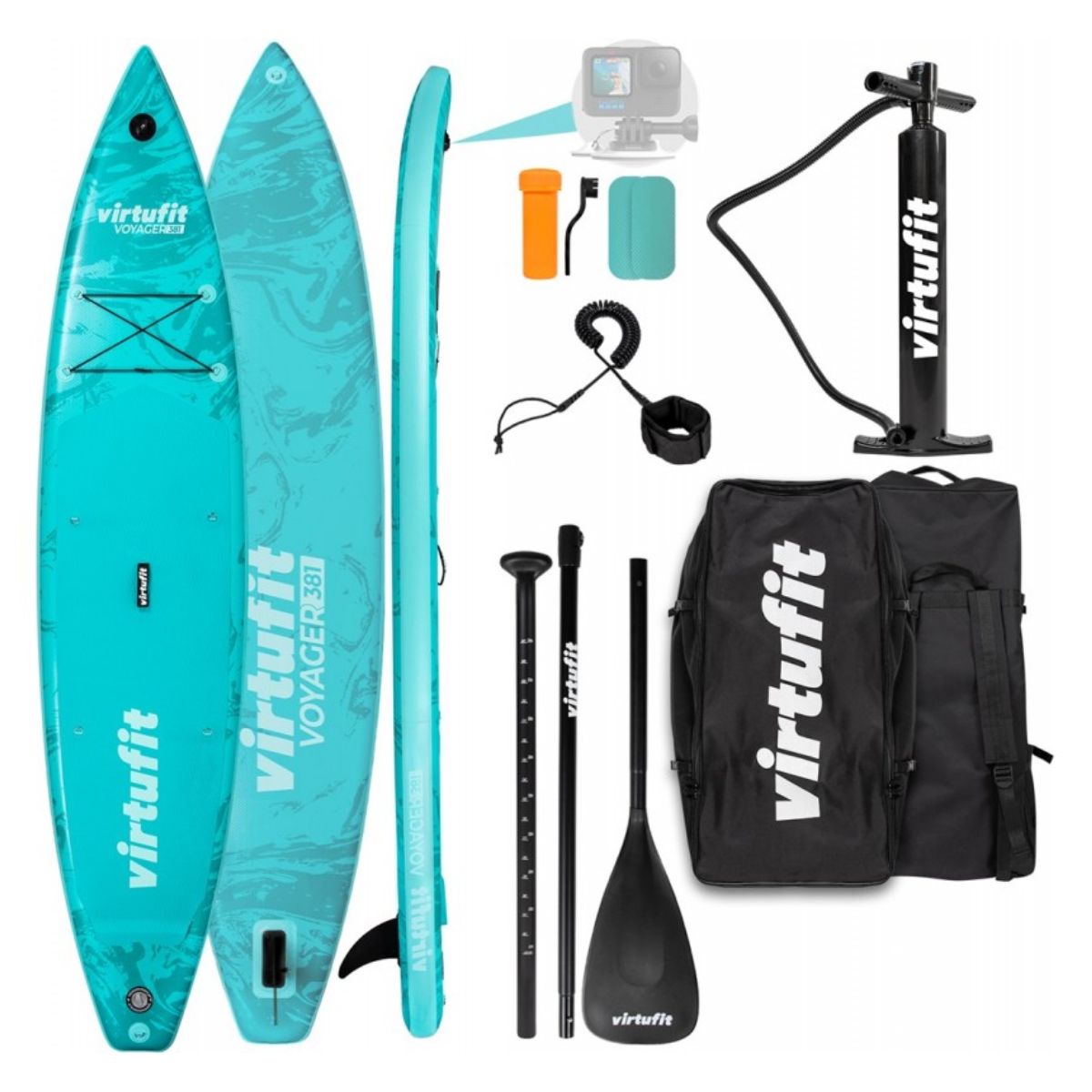 Image of suggested product: VIRTUFIT VFW06083 Φουσκωτή Σανίδα SUP Voyager 381cm, Τιρκουάζ