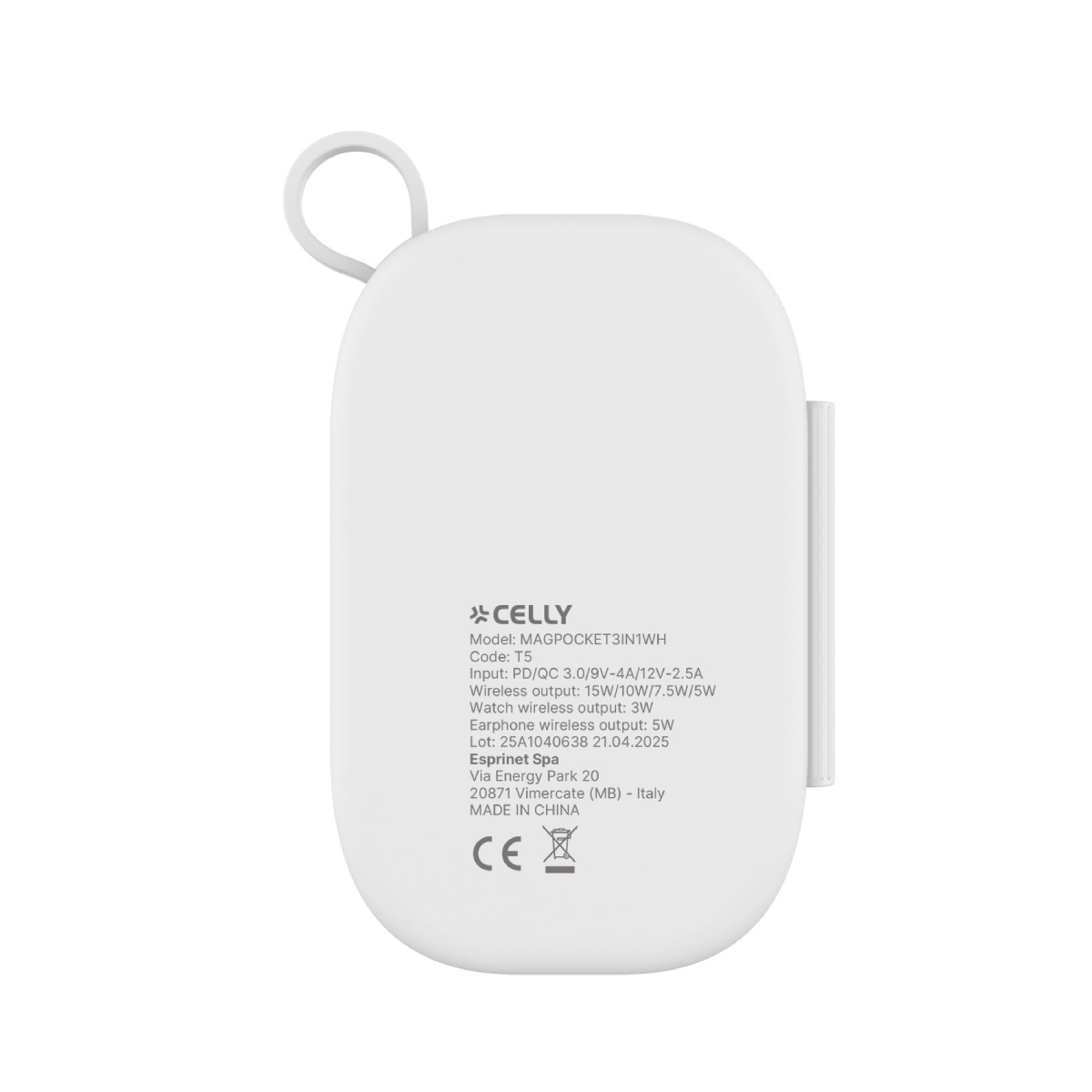 CELLY MAGPOCKET3IN1WH 3 σε 1 Ασύρματος Φορτιστής, Άσπρο | Celly| Image 2