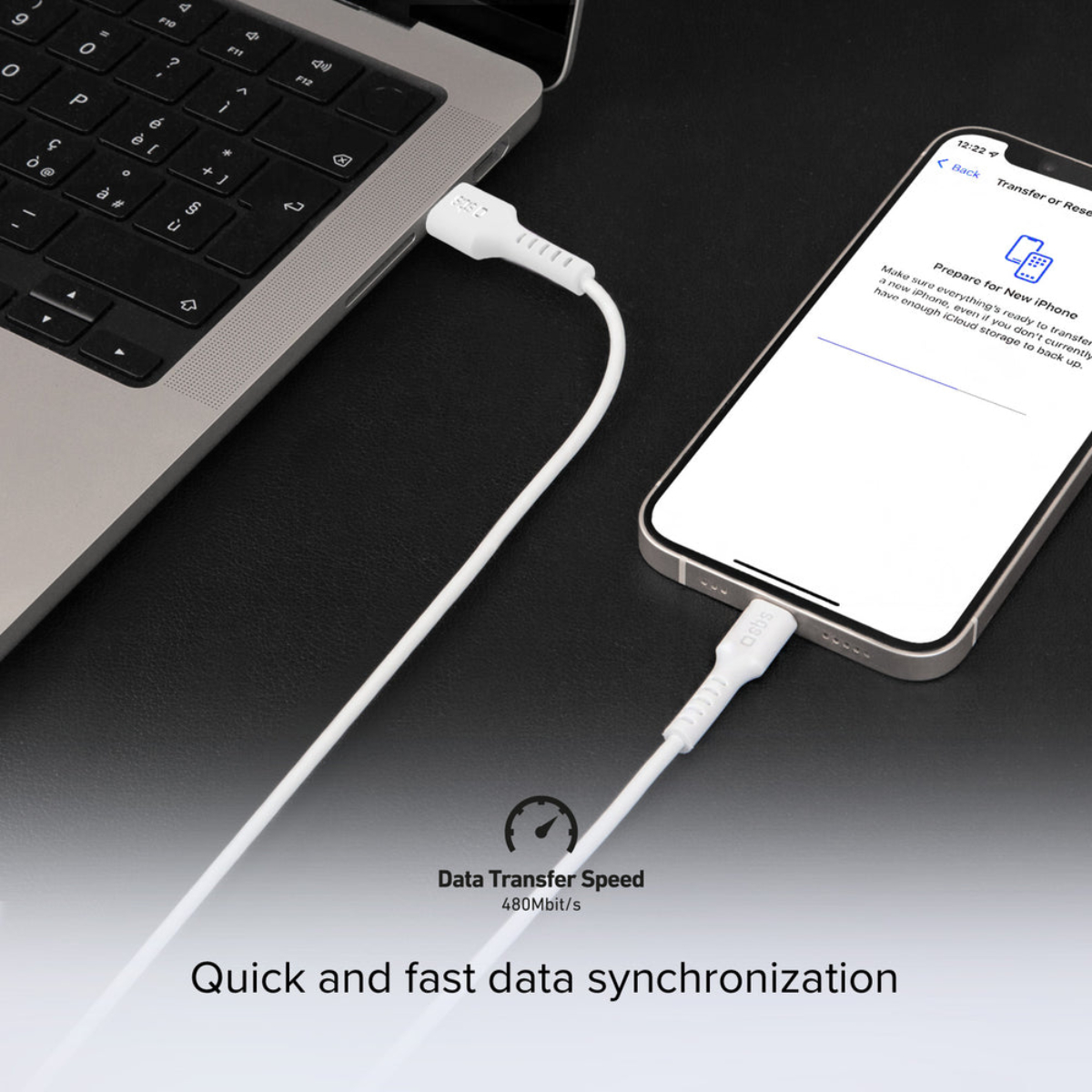 SBS TECBLMICROC10W Καλώδιο Δεδομένων & Φόρτισης USB-A σε USB-C, 1m | Sbs| Image 2