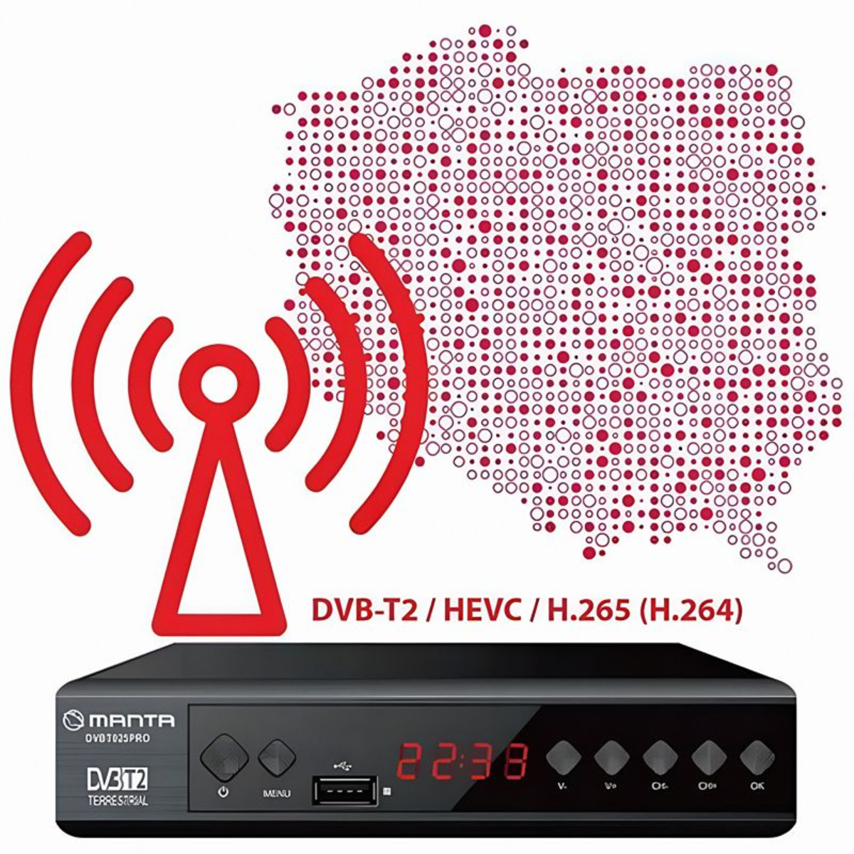 MANTA DVBT025PRO DVB-T2/T Συντονιστής Τηλεόρασης | Manta| Image 4