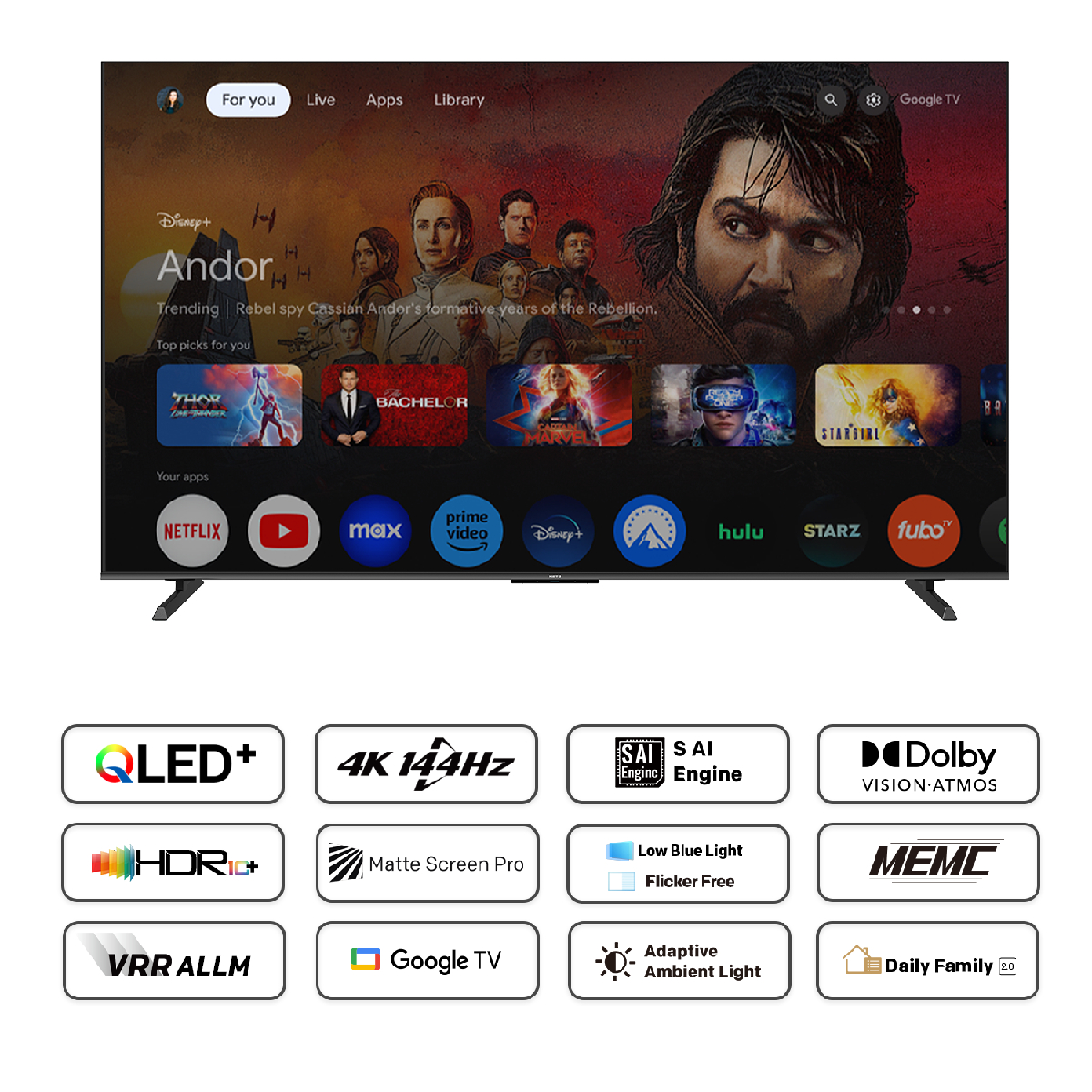 METZ 100MQH8500 QLED 4K UHD Google TV, 100" | Metz| Image 6