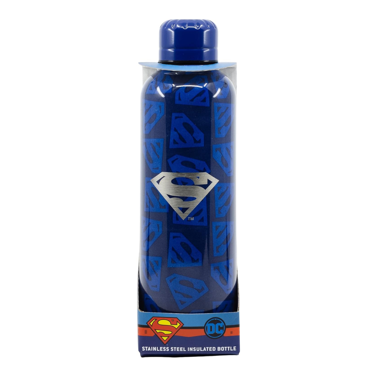 STOR 85664 Superman Classic Logo Water Insulated Stainless Steel Bottle, 0.515 Lt  | Stor| Image 1