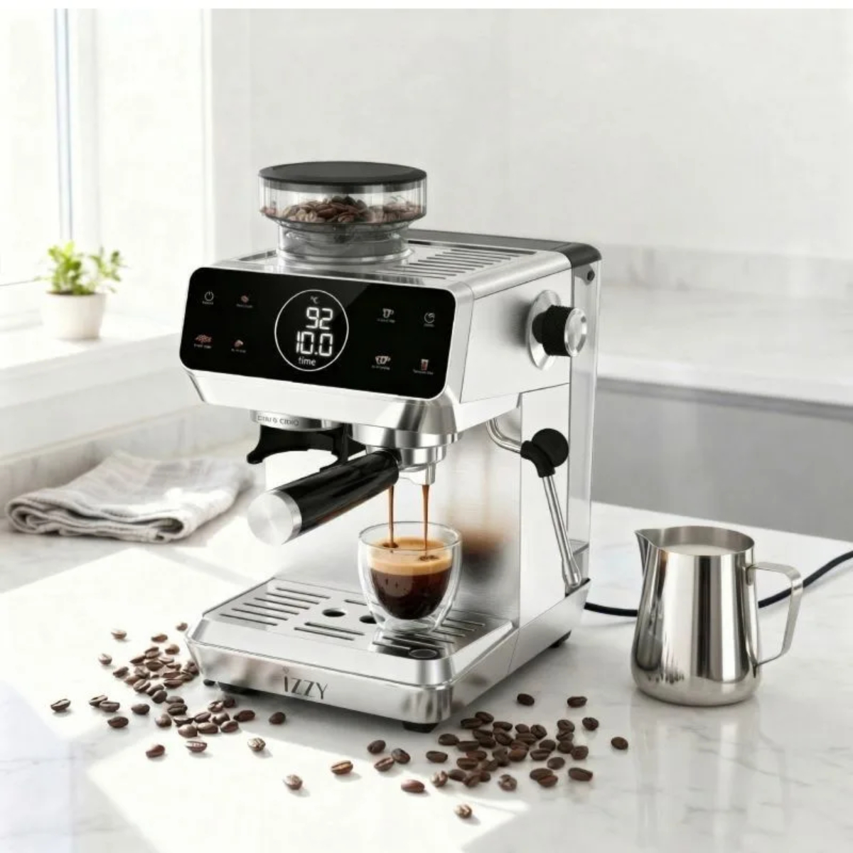 IZZY 225281 IZ-6029 Semi‑Automatic Espresso Machine, Inox | Izzy| Image 3