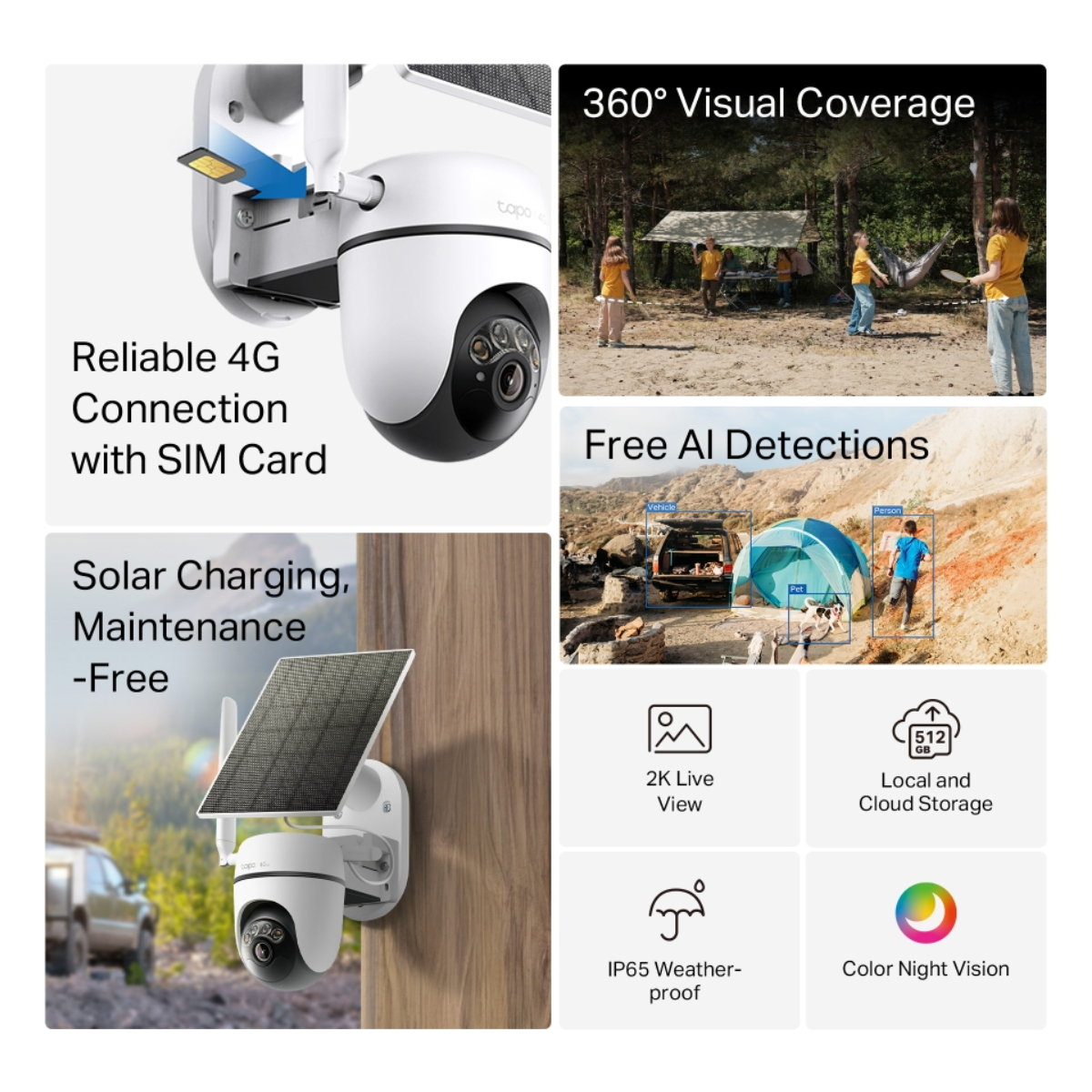 TP-LINK Tapo C615G Kit Wireless Outdoor Pan & Tilt Security Camera with Solar Panel, 2K 3MP | Tp-link| Image 2