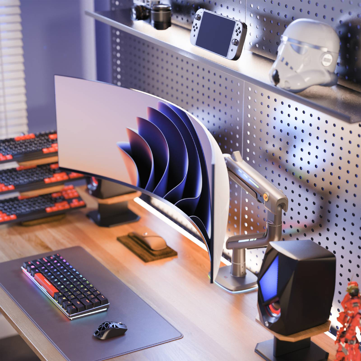 NB F5 RGB Επιτραπέζια Βάση Οθόνης Gaming Βαρέος Τύπου | Nb-wallmount| Image 12