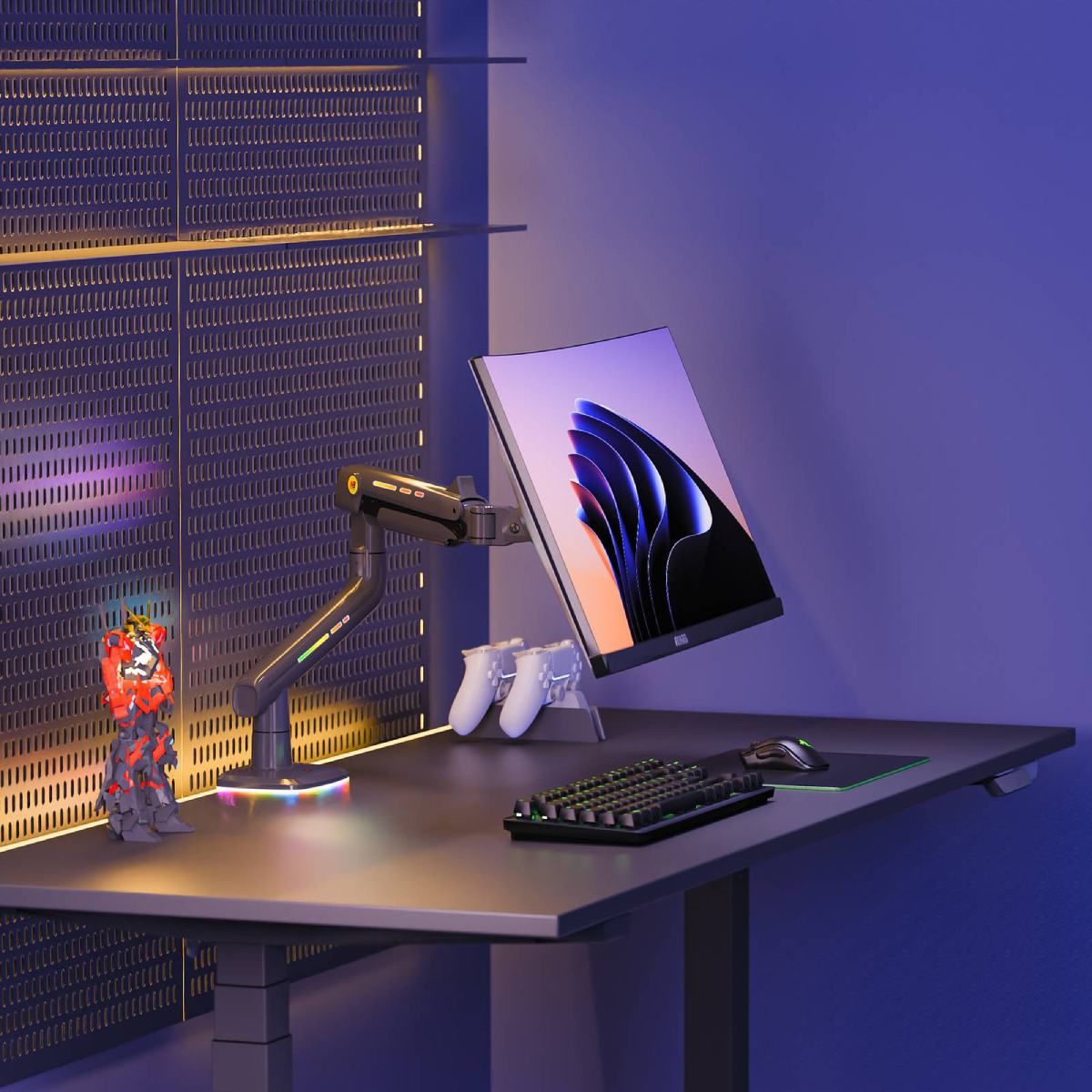 NB F5 RGB Επιτραπέζια Βάση Οθόνης Gaming Βαρέος Τύπου | Nb-wallmount| Image 11
