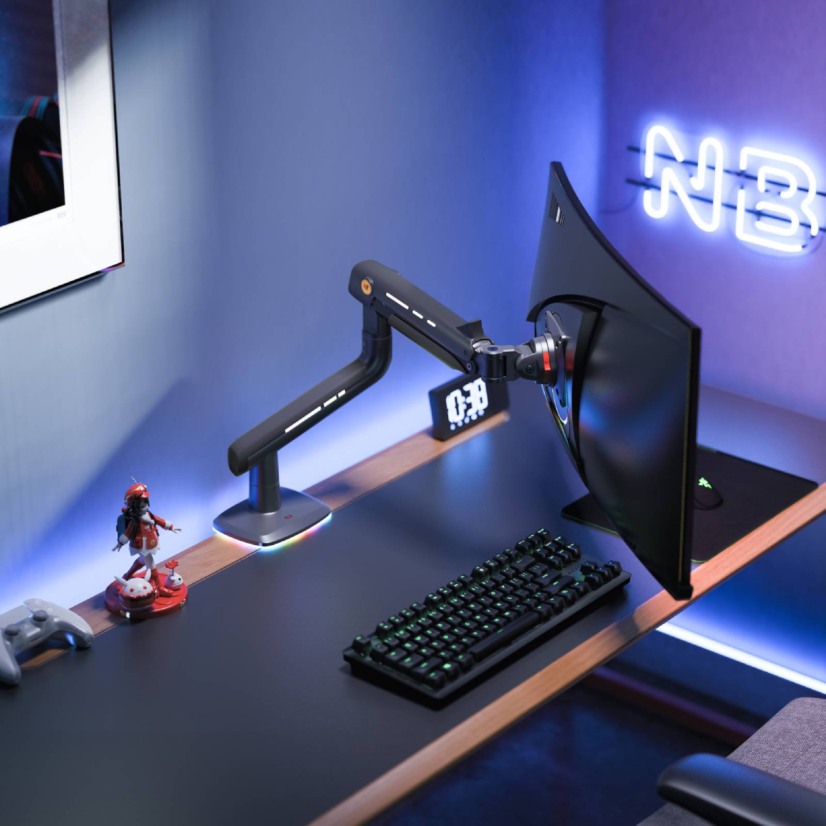 NB F5 RGB Επιτραπέζια Βάση Οθόνης Gaming Βαρέος Τύπου | Nb-wallmount| Image 9