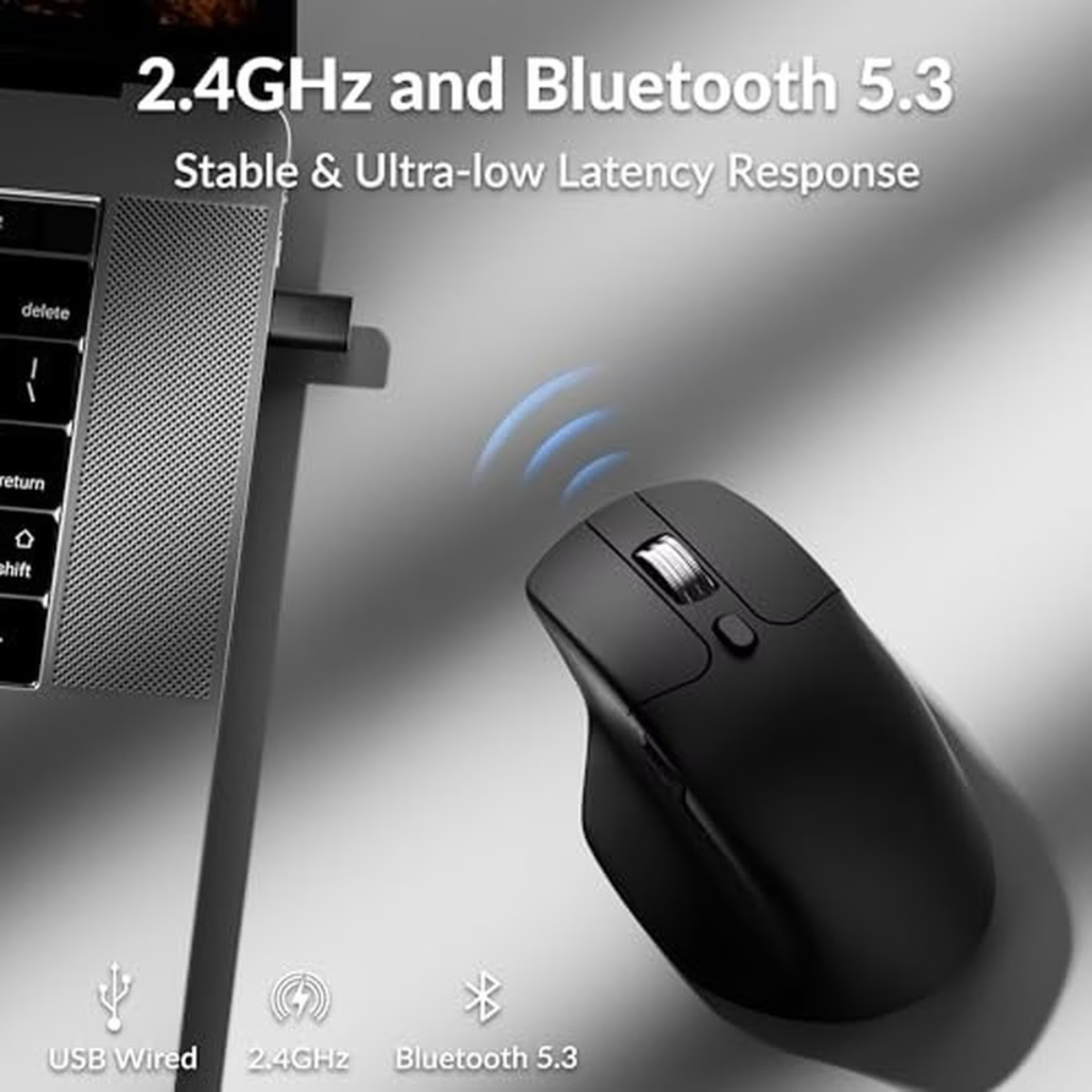 KEYCHRON M6S-A72 Wireless Mouse, Black product image  | image 6