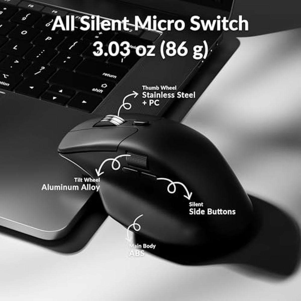 KEYCHRON M6S-A72 Wireless Mouse, Black product image  | image 5
