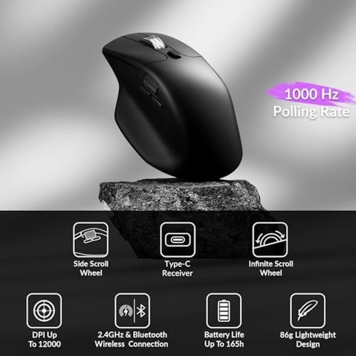 KEYCHRON M6S-A72 Wireless Mouse, Black product image  | image 3