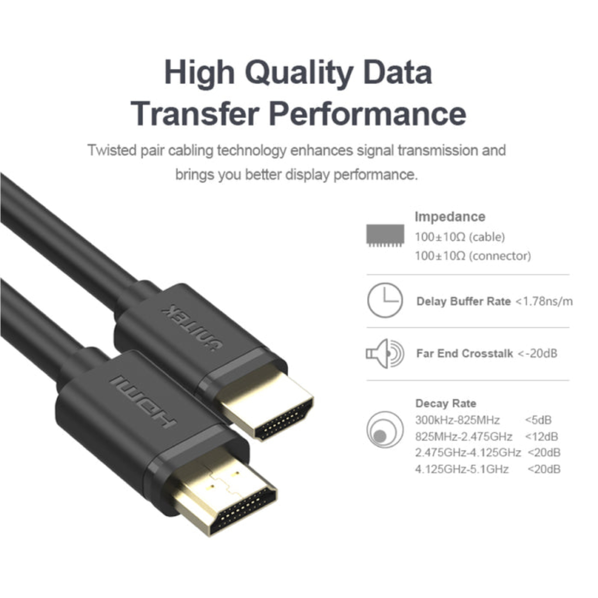 UNITEK Y-C137M Καλώδιο HDMI 1.5 m, Μαύρο product image  | image 5