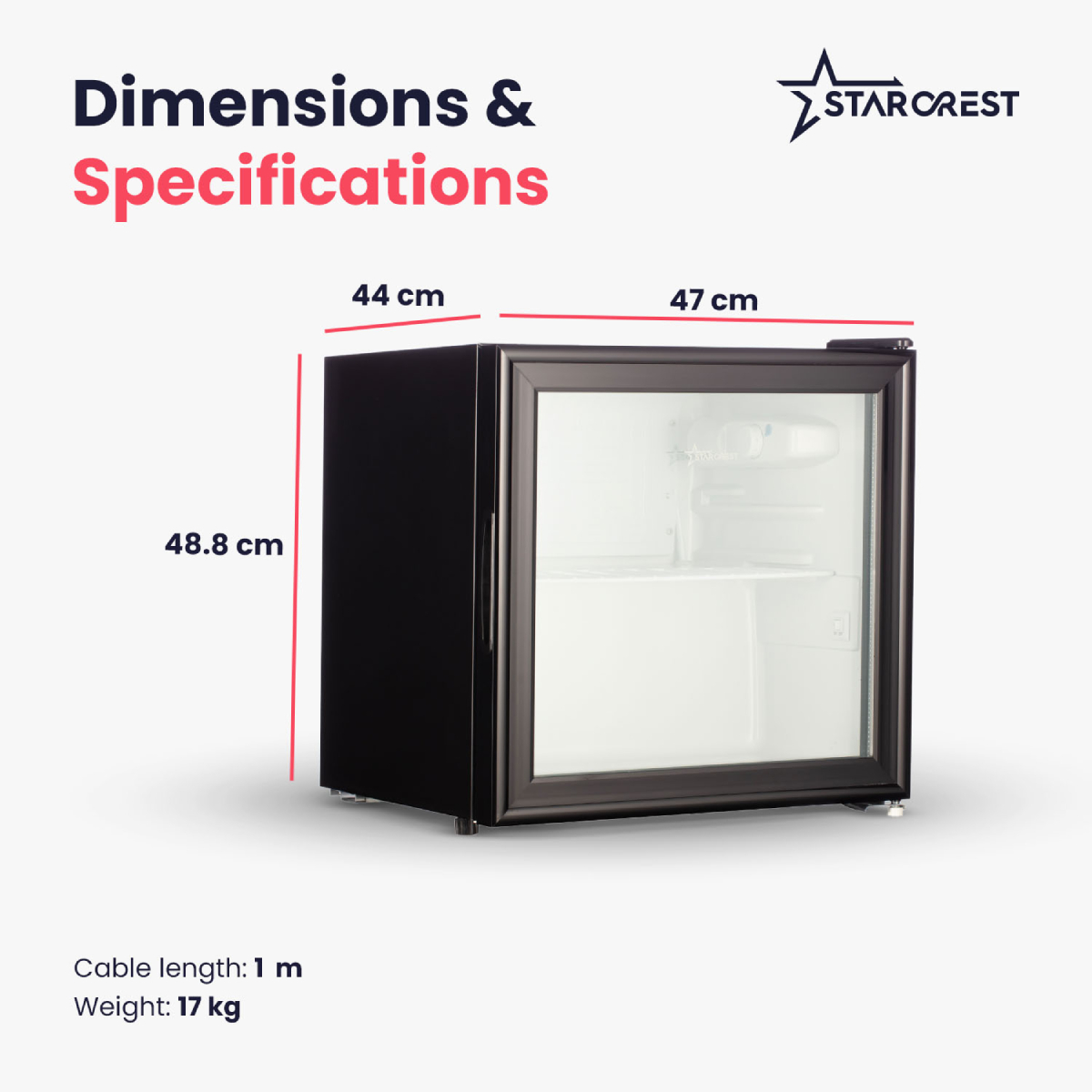 STARCREST SBC-50BKE Ψυγείο Βιτρίνα Συντήρησης Ποτών, Μαύρο product image  | image 3