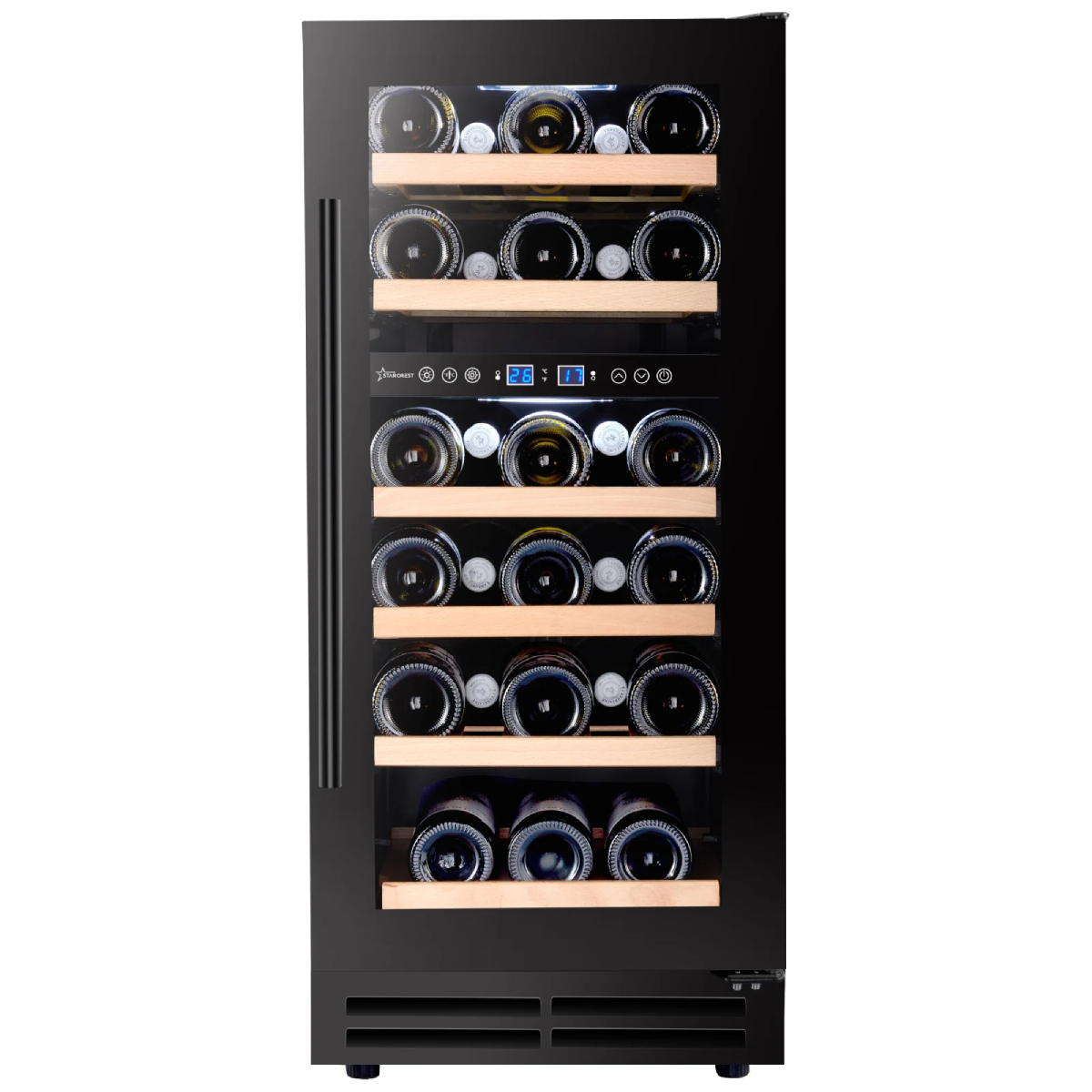 STARCREST SWN-8028DZ Εντοιχιζόμενος Συντηρητής Κρασιoύ 28 Φιάλες, Μαύρο product image  | image 1