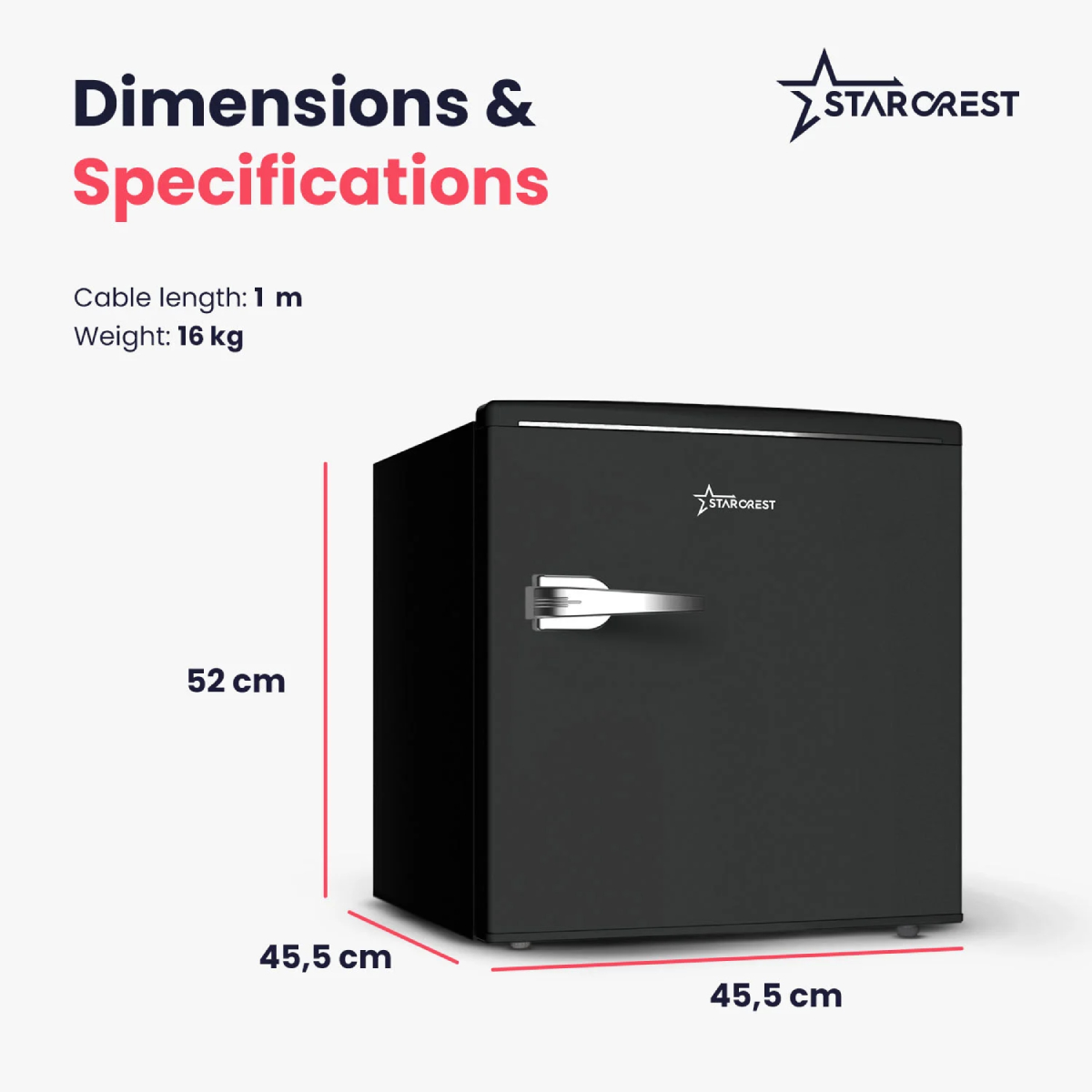 STARCREST SRMB-47BK Vintage Ψυγείο Mini Bar, Μαύρο product image  | image 6