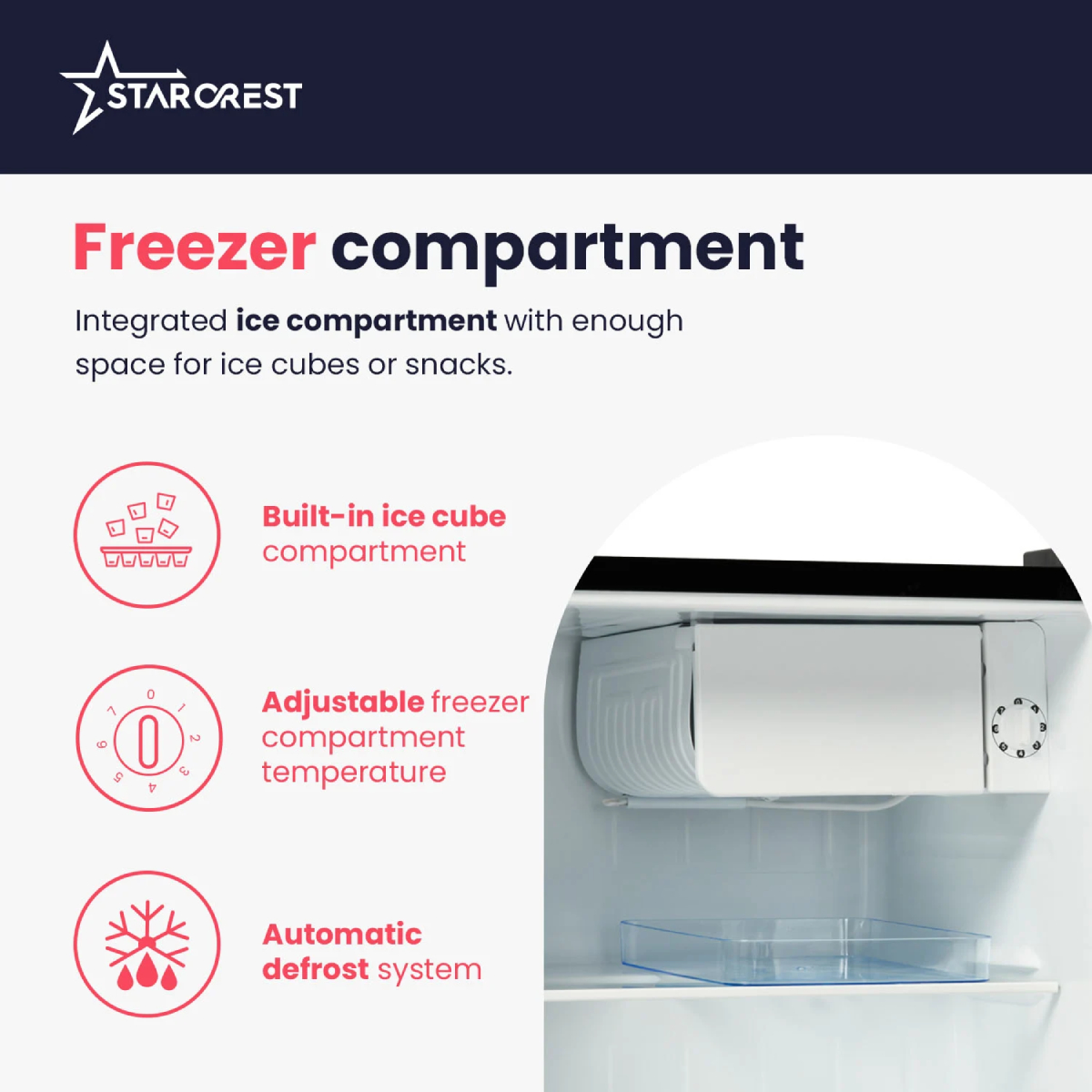 STARCREST SRMB-47BK Vintage Ψυγείο Mini Bar, Μαύρο product image  | image 3