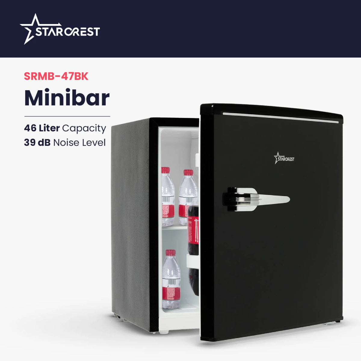 STARCREST SRMB-47BK Vintage Ψυγείο Mini Bar, Μαύρο product image  | image 2