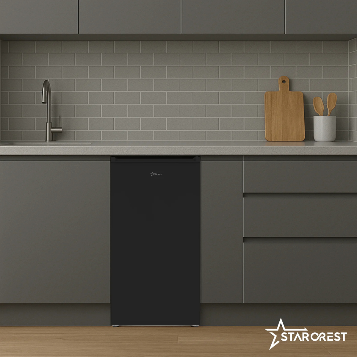 STARCREST SF-83BK-E Μονόπορτο Ψυγείο με Καταψύκτη, Μαύρο product image  | image 5