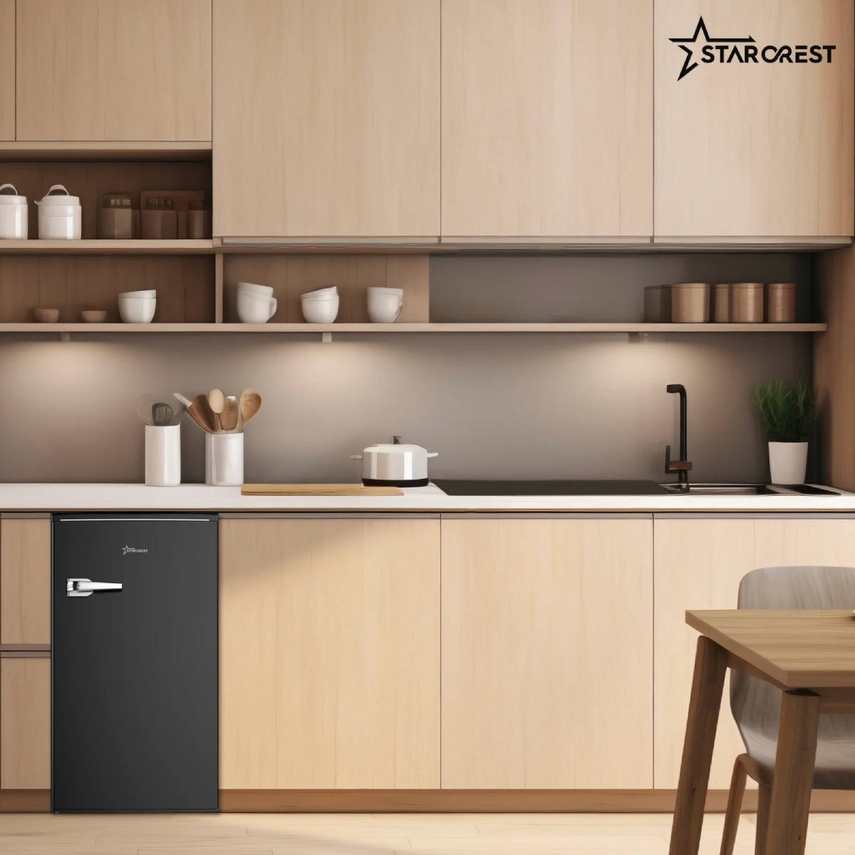 STARCREST SRF-86BK Vintage Μονόπορτο Ψυγείο, Μαύρο product image  | image 6