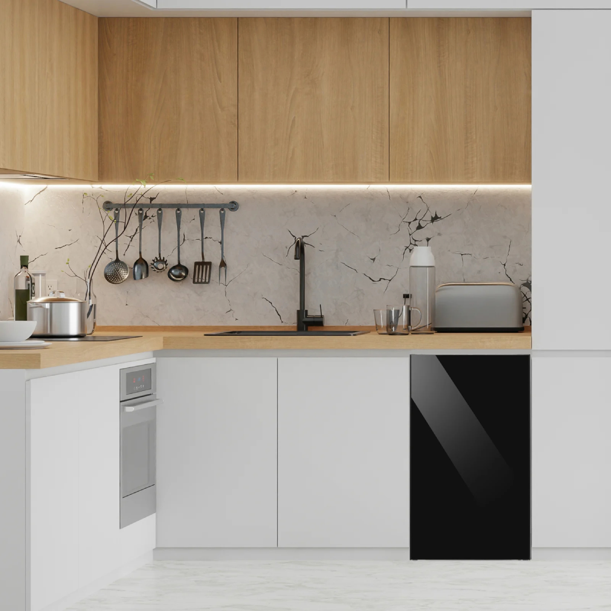 STARCREST SF-91GLS-BKE Μονόπορτο Ψυγείο με Καταψύκτη, Μαύρο Γυαλί product image  | image 7
