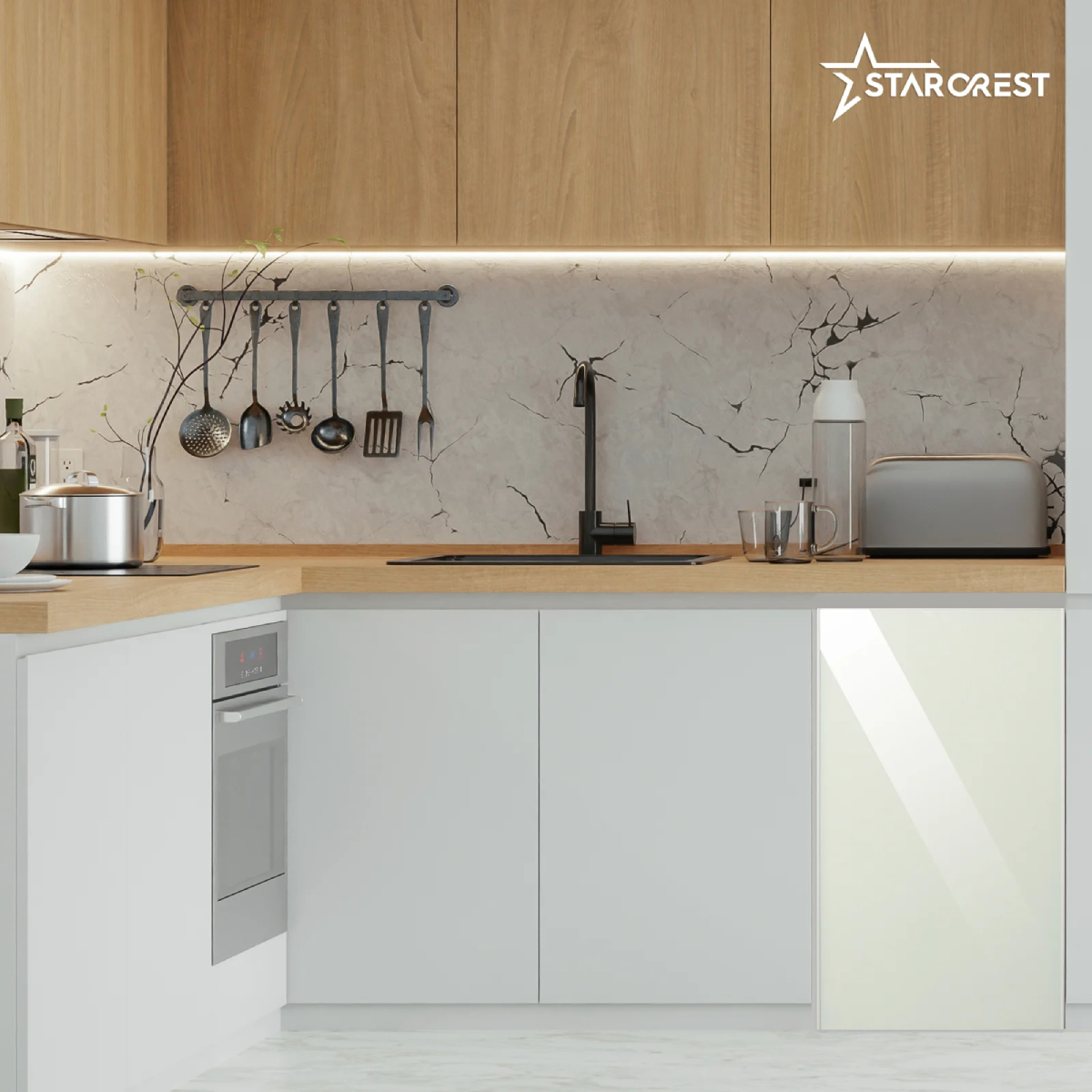 STARCREST SF-91GLS-WHE Μονόπορτο Ψυγείο με Καταψύκτη, Άσπρο Γυαλί product image  | image 7