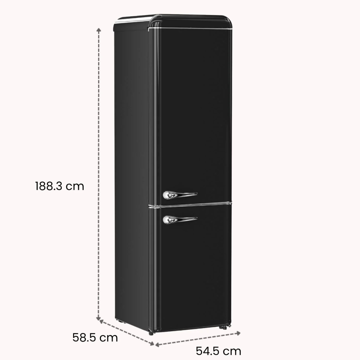 STARCREST SRC-250BK Retro Ψυγείο με Κάτω Θάλαμο, Μαύρο product image  | image 9