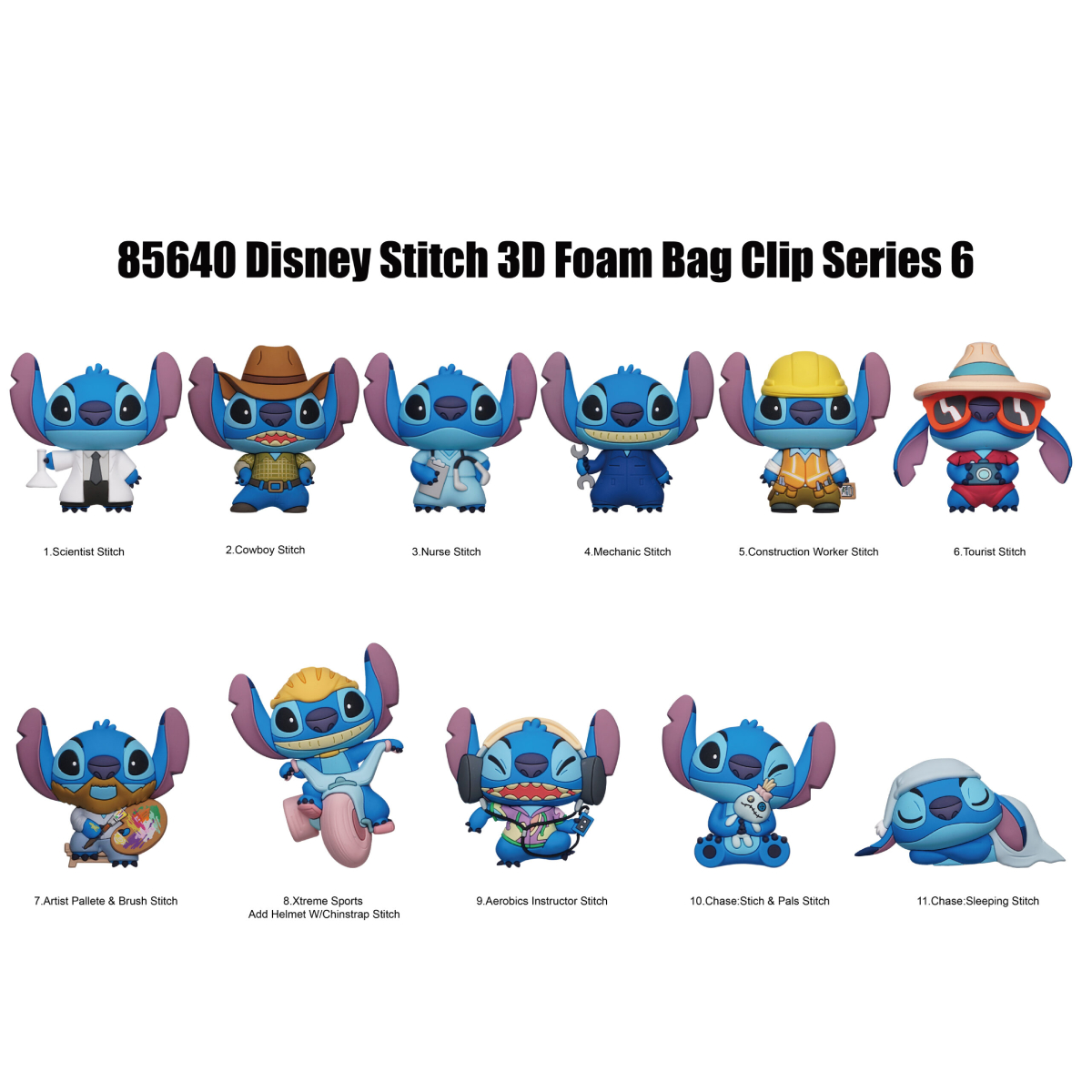 MONOGRAM Disney Stitch 3D Foam Bag Clips Τυφλό Πακέτο product image  | image 2
