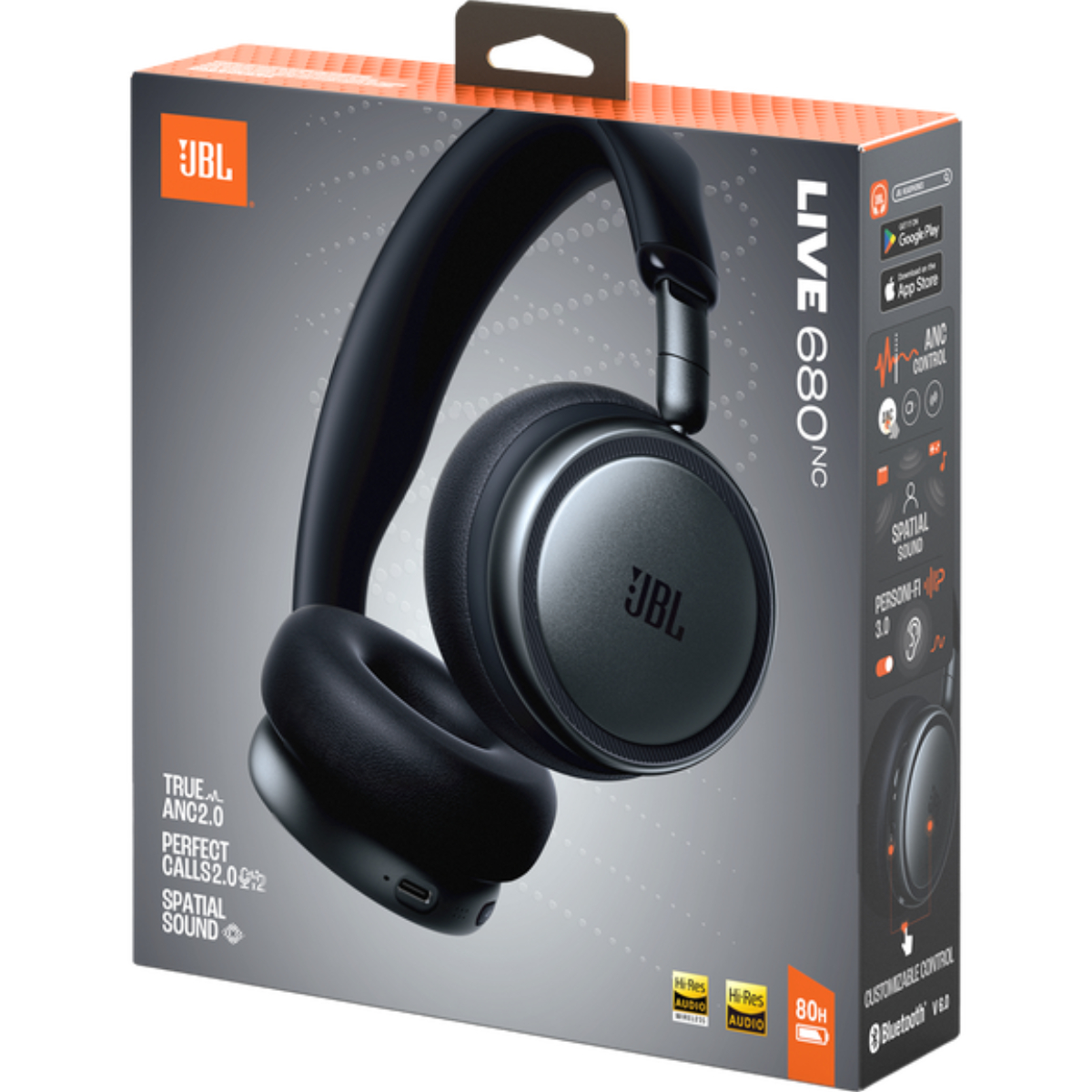 JBL JBLLIVE680NCBLK Live 680NC Ασύρματα On-Ear Ακουστικά, Μαύρο product image  | image 9