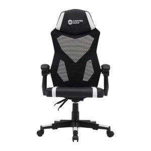 CANYON CNE-MCH01W Flow Καρέκλα Gaming, Μαύρο/Άσπρο