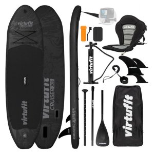 VIRTUFIT VFW06113 Φουσκωτή Σανίδα SUP Cruiser  με Κάθισμα Kayak 305cm, Μαύρο